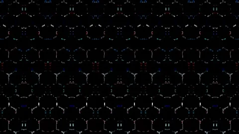 3D Abstract shining bright lines set wave,dots colorful, black background 動画素材 328444265