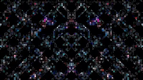 3D Abstract shining bright lines set wave,dots colorful, black background Stock Footage 328444381