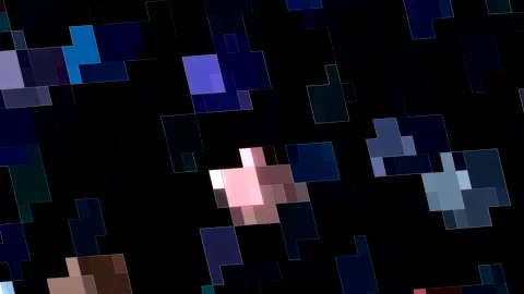 3D Abstract shining bright lines set wave,dots colorful, black background Video stock 328508470