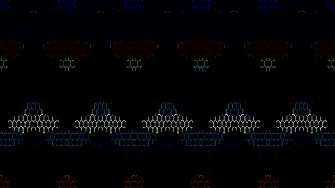 3D Abstract shining bright lines set wave,dots colorful, black background Stock Footage 328568386
