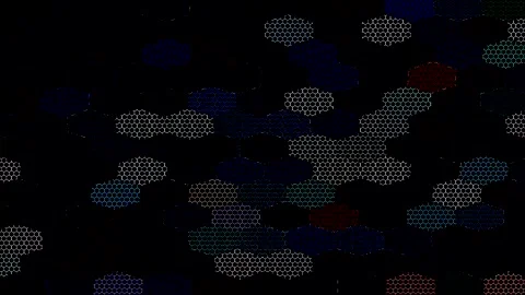 3D Abstract shining bright lines set wave,dots colorful, black background Stock Footage 328568407