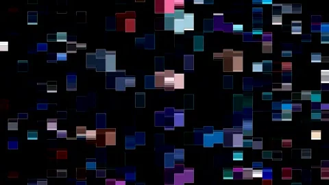 3D Abstract shining bright lines set wave,dots colorful, black background Stock Footage 328568434