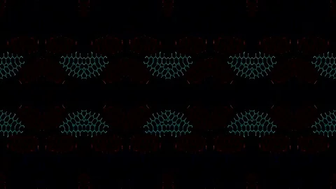 3D Abstract shining bright lines set wave,dots colorful, black background Stock Footage 328611132