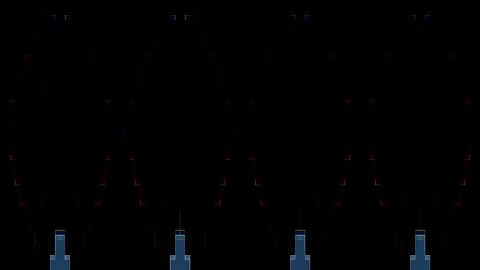 3D Abstract shining bright lines set wave,dots colorful, black background Stock Footage 328611235