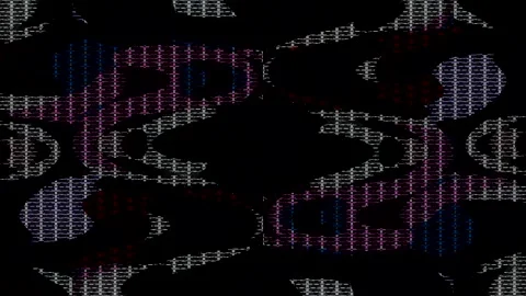 3D Abstract shining bright lines set wave,dots colorful, black background Stock Footage 328698126