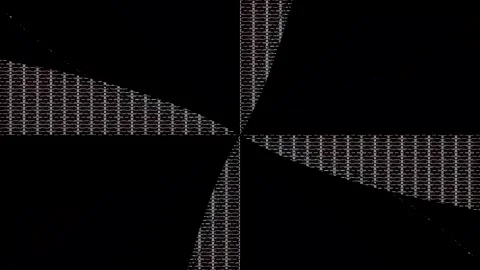 3D Abstract shining bright lines set wave,dots colorful, black background Stock Footage 328698155