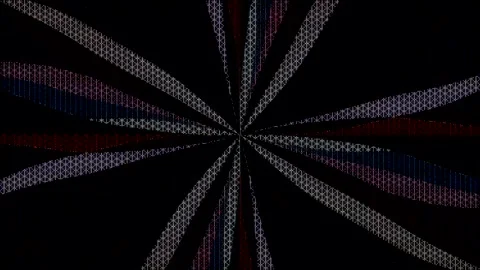 3D Abstract shining bright lines set wave,dots colorful, black background Stock Footage 328698168