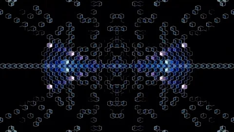 3D Abstract shining bright lines set wave, colorful, black background Stock-Footage 329649200