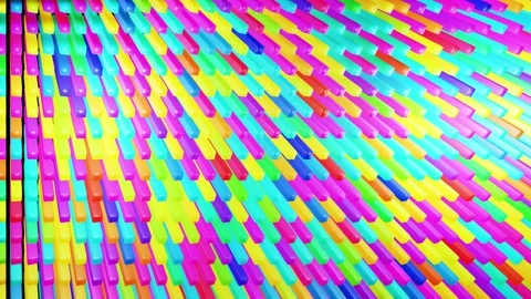 3d abstract simple geometric background with multicolor rotating rectangles like Stock Footage 145515628