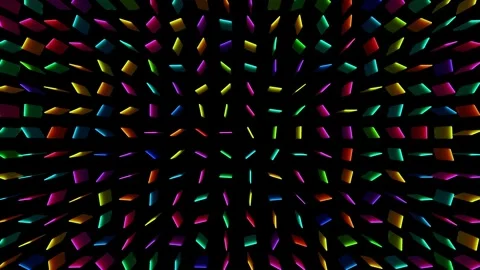 3d abstract simple geometric background with multicolor rectangles on plane in Stock Footage 147950050