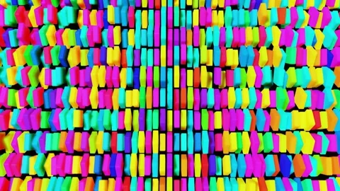 3d abstract simple geometric background with multicolor rectangles on plane in Stock Footage 155599014