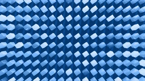 3d abstract simple geometric background with blue rectangles on plane in 4k Stock Footage 158738002