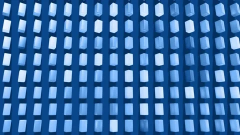 3d abstract simple geometric background with blue rectangles on plane in 4k Stock Footage 159568823