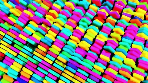 3d abstract simple geometric background with multicolor rectangles on plane in Stock Footage 278984402