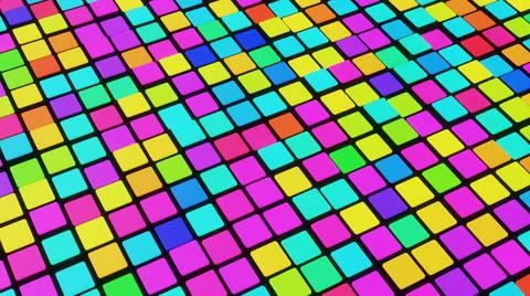 3d abstract simple geometric background with multicolor cubes. Cubes form a Stock Illustration