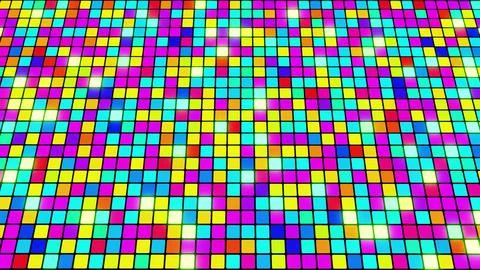 3d abstract simple geometric background with multicolor cubes flash neon light Illustrazione stock