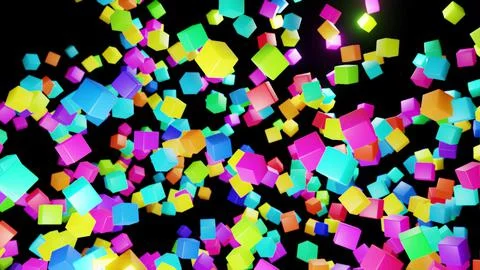 3d abstract simple geometric background with multicolor cubes. Cubes circle in Stock Photos