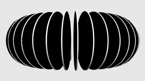 3D Abstract Sliced Sphere Rotating Animation with Alpha Channel. Stock Footage 329360842