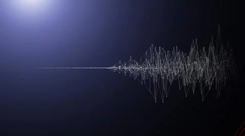 3d abstract sound wave background. Digital technology waveform on empty backdrop Stock Illustration