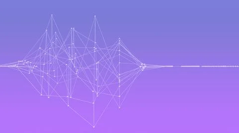 3d abstract sound wave background. Digital technology waveform on empty backdrop Illustrazione stock