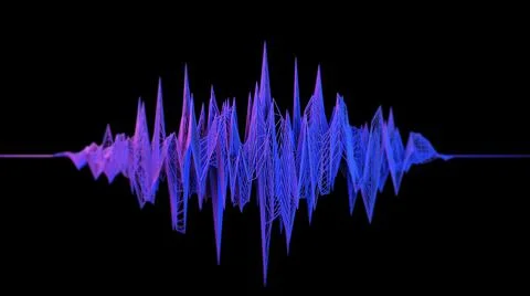 3d abstract sound wave background. Digital technology waveform on empty backdrop Stock Illustration