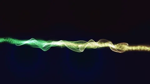 3d abstract sound waves design with flowing particles Stock Illustration