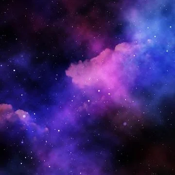 3D abstract space sky with stars and nebula Stock-Illustration