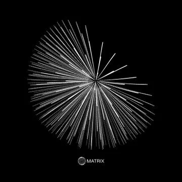 3d abstract sphere. Array with dynamic particles. Modern science and technolo Stock Illustration