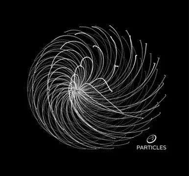 3d abstract sphere. Array with dynamic particles. Modern science and technolo Stock Illustration
