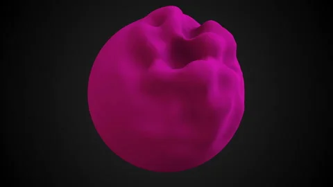 3d abstract sphere with displacement is in dark space, 3d render computer Stock Footage 109184940