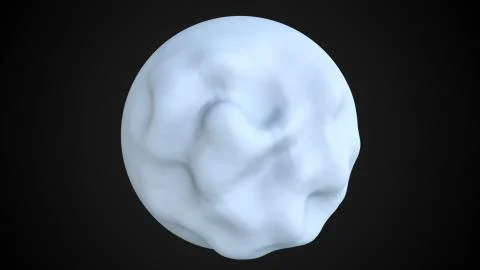 3d abstract sphere with displacement is in dark space, 3d render computer イラスト素材
