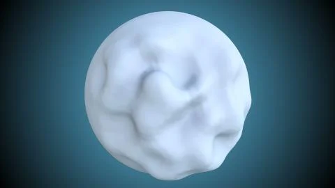 3d abstract sphere with displacement is in dark space, 3d render computer Stock Illustration