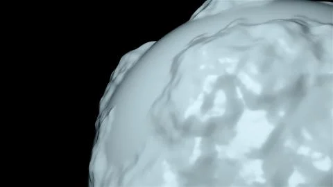 3d abstract sphere with displacement is in dark space, 3d render computer Stock Illustration