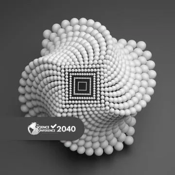 3D abstract spheres composition. Science conference. Stockillustratie