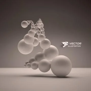 3d abstract spheres composition. Vector illustration Stock Illustration
