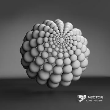 3d abstract spheres composition. Vector illustration Stock Illustration
