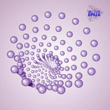 3d abstract spheres composition. Vector illustration. Futuristic ULTRA VIOLET Illustrazione stock