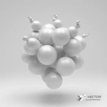 3d abstract spheres. Vector illustration Illustrazione stock