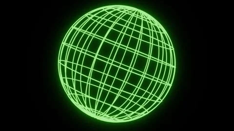 3D Abstract Spherical globe Spiral Loop With Neon Glow and Cyberpunk Video 库存影片 345950757