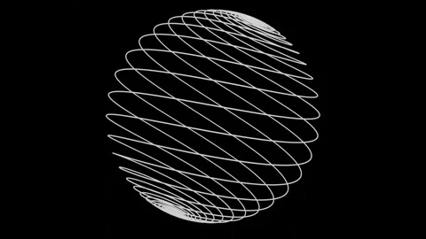 3D Abstract Spherical Loxodrome Spiral Loop Vidéo 345917224