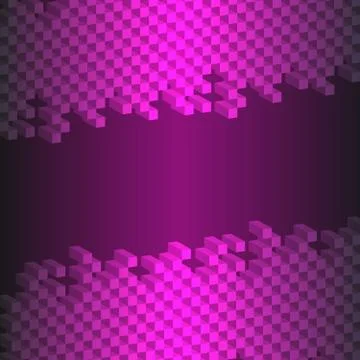 3d abstract square isolated on black- purple background Stock Illustration