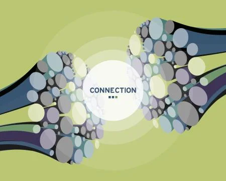 3d abstract string wire artwork background. Connect. Optical fibre Illustrazione stock