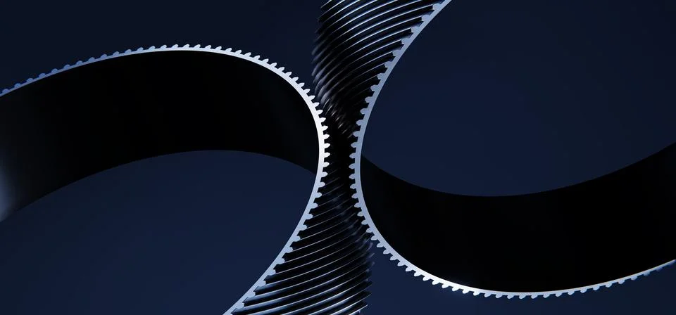 3D Abstract Technology Background with Black Helios Gears Stock Illustration