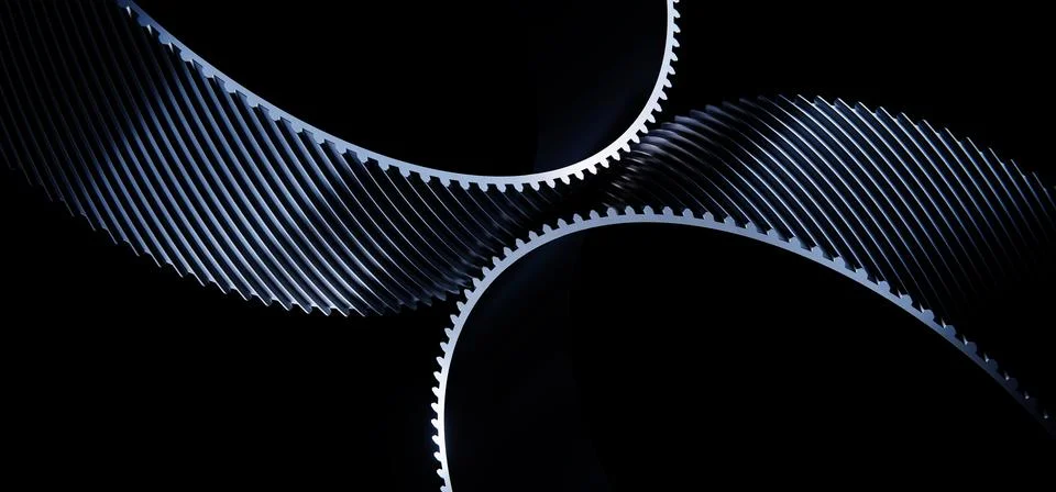 3D Abstract Technology Background with Black Helios Gears, 3d render Stock Illustration