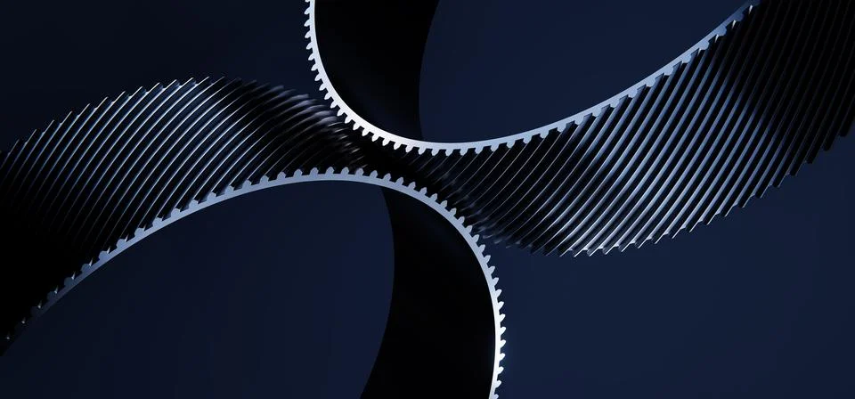 3D Abstract Technology Background with Black Helios Gears, 3d render Stock Illustration