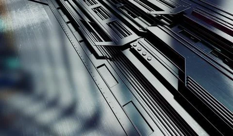 3d abstract technology background from metal parts. 3d rendering Stock Illustration