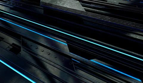 3d abstract technology background from metal parts. 3d rendering Stock Illustration