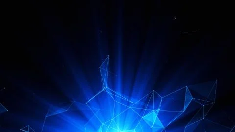 3D abstract technology with intersections and particles. 스톡 일러스트