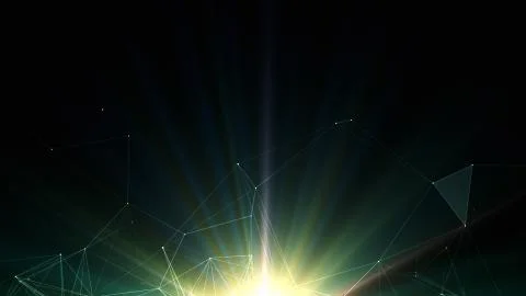 3D abstract technology with intersections and particles. Stock Illustration