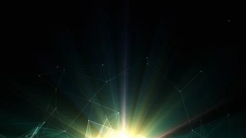 3D abstract technology with intersections and particles. Stockillustratie